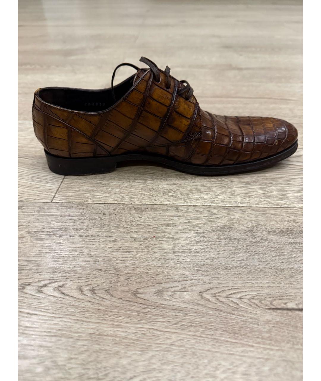 DOLCE&GABBANA Коричневые туфли из экзотической кожи, фото 8