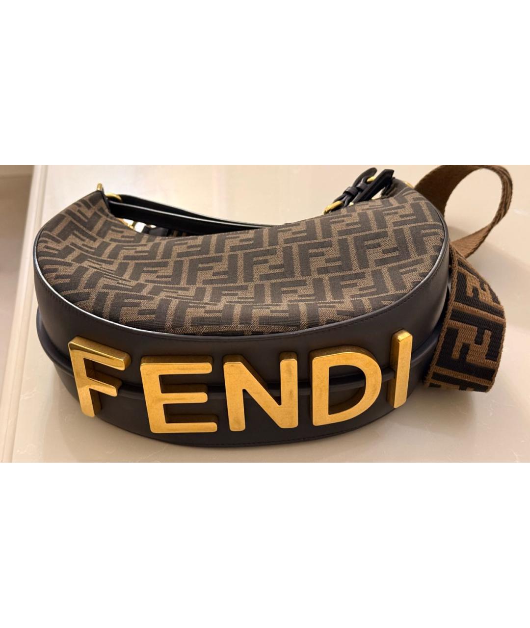 FENDI Коричневая сумка через плечо, фото 6