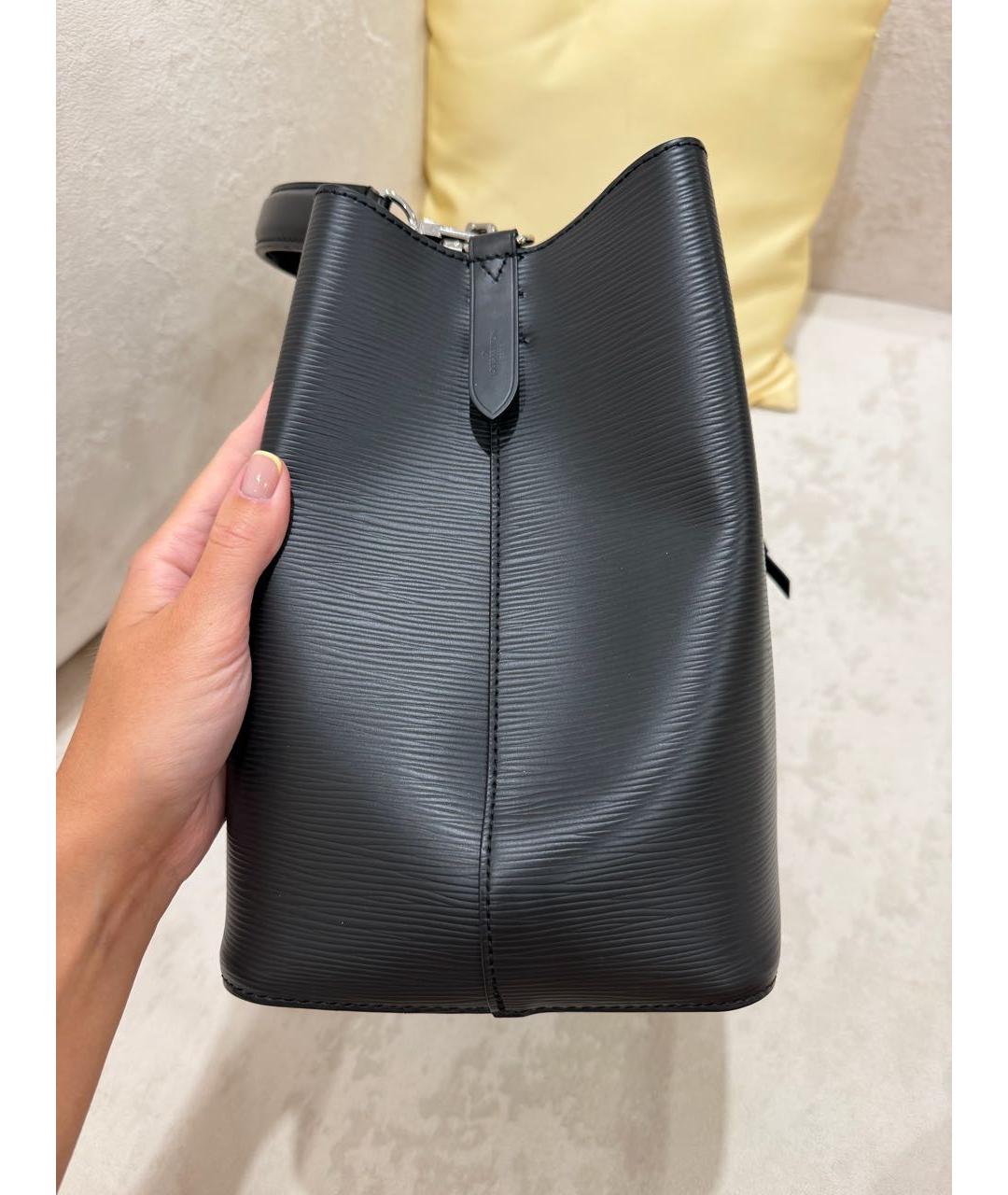 LOUIS VUITTON Черная кожаная сумка тоут, фото 6