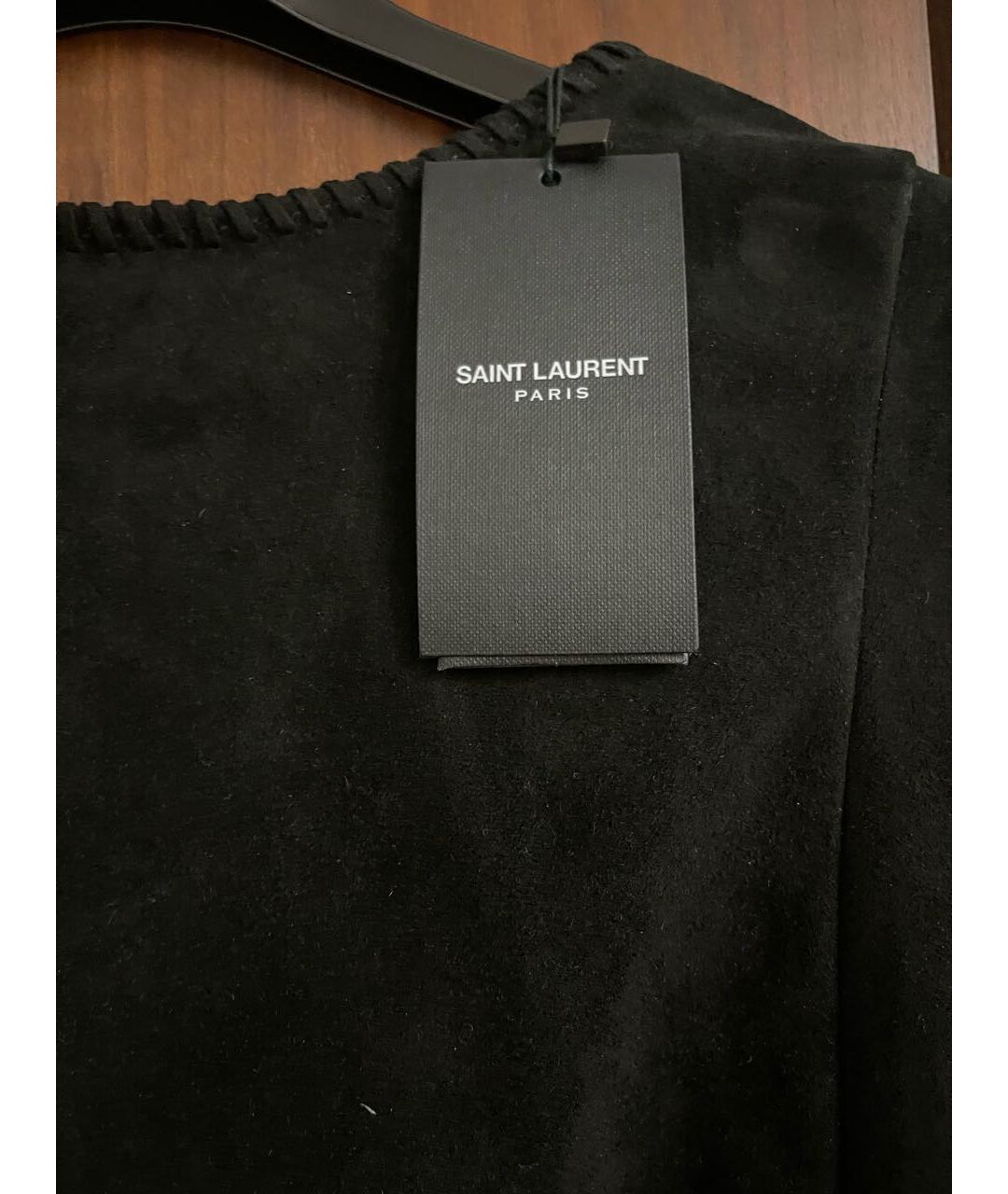 SAINT LAURENT Черное замшевое коктейльное платье, фото 2