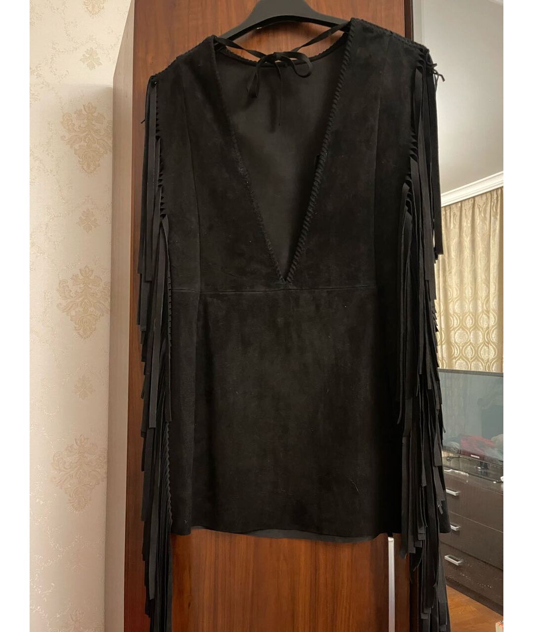 SAINT LAURENT Черное замшевое коктейльное платье, фото 4