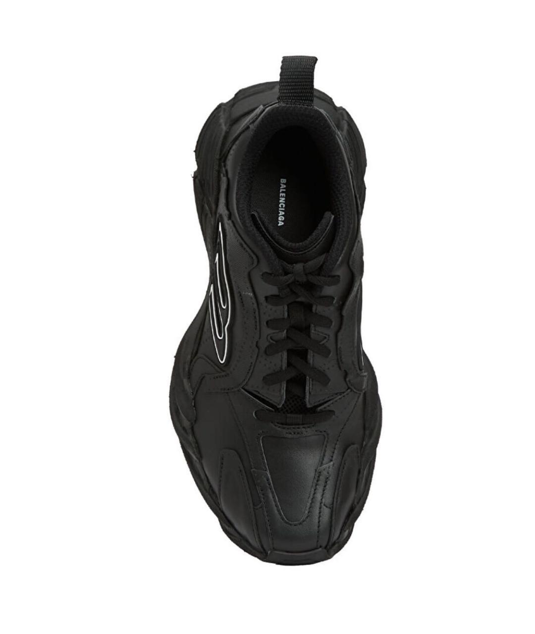 BALENCIAGA Черные кожаные кроссовки, фото 4