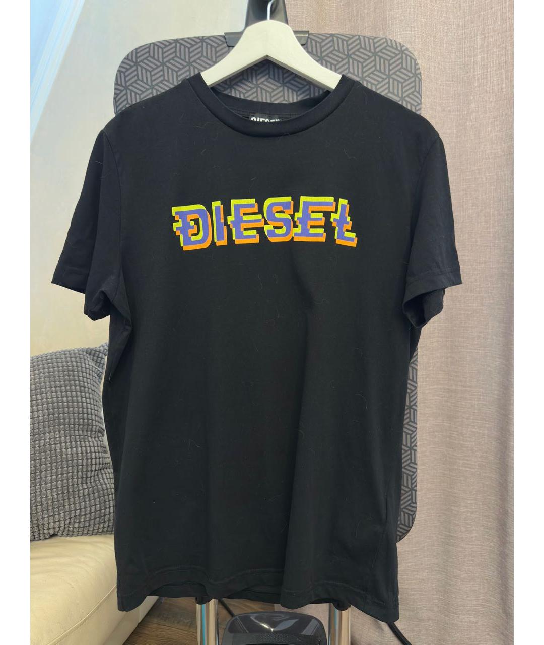 DIESEL Черная хлопковая футболка, фото 6