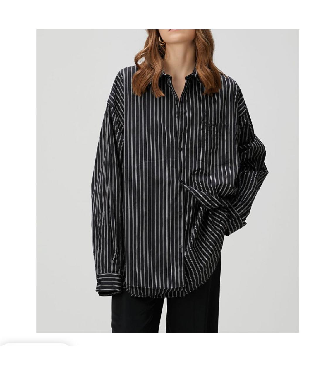 BALENCIAGA Черная полиамидовая рубашка, фото 5