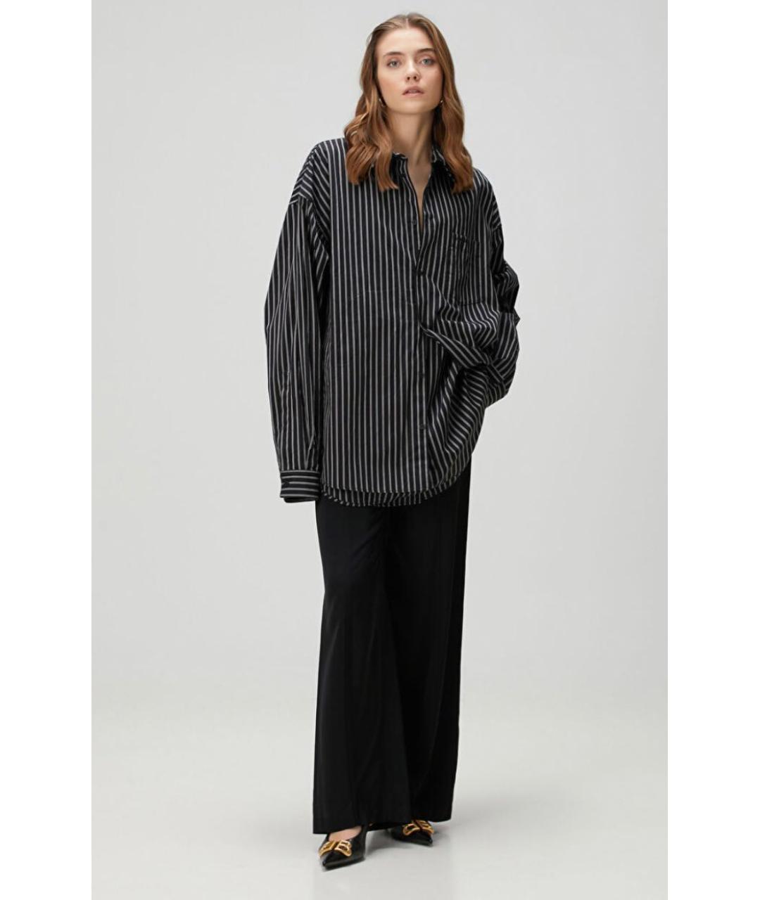BALENCIAGA Черная полиамидовая рубашка, фото 4