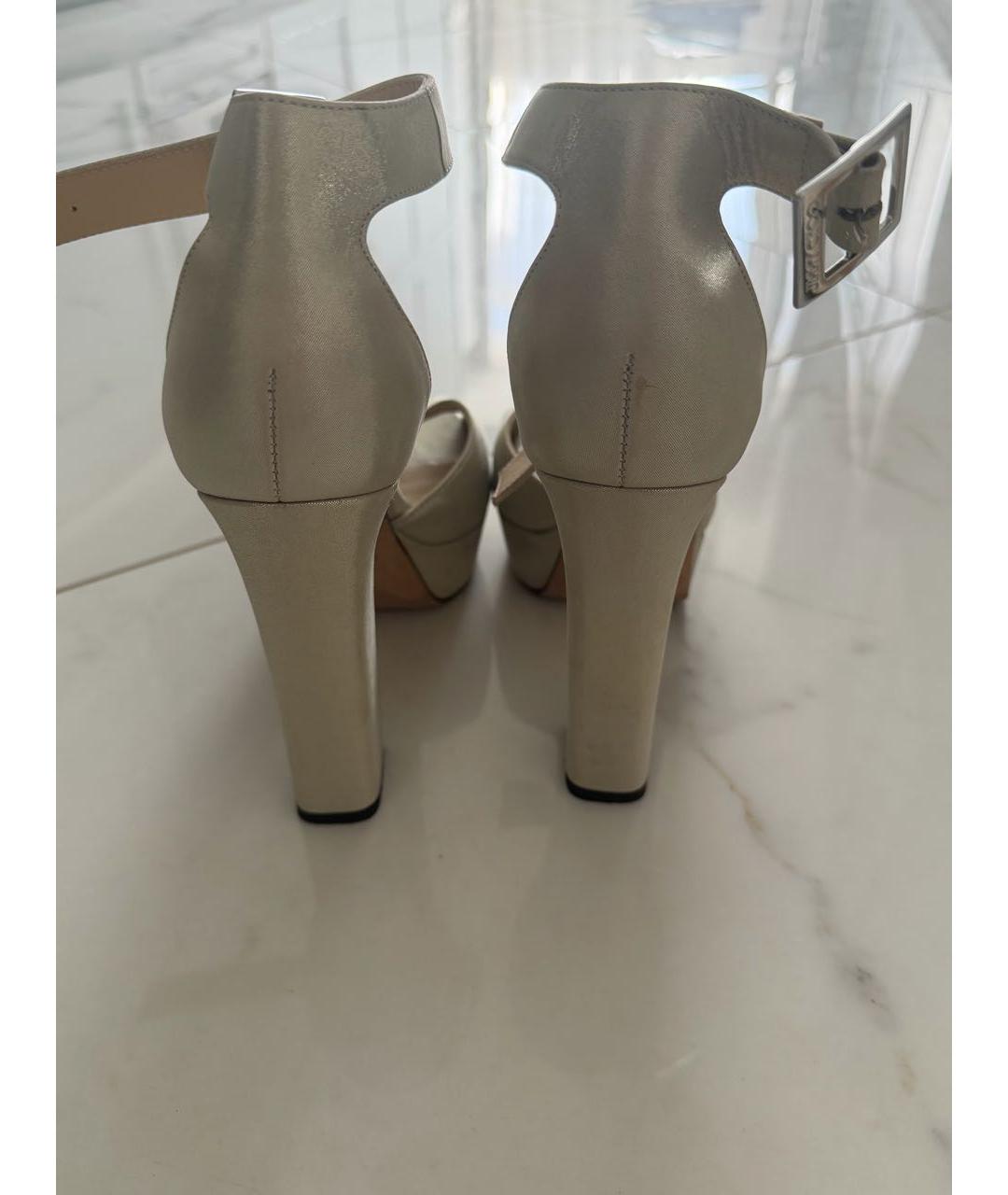 JIMMY CHOO Бежевые кожаные босоножки, фото 4