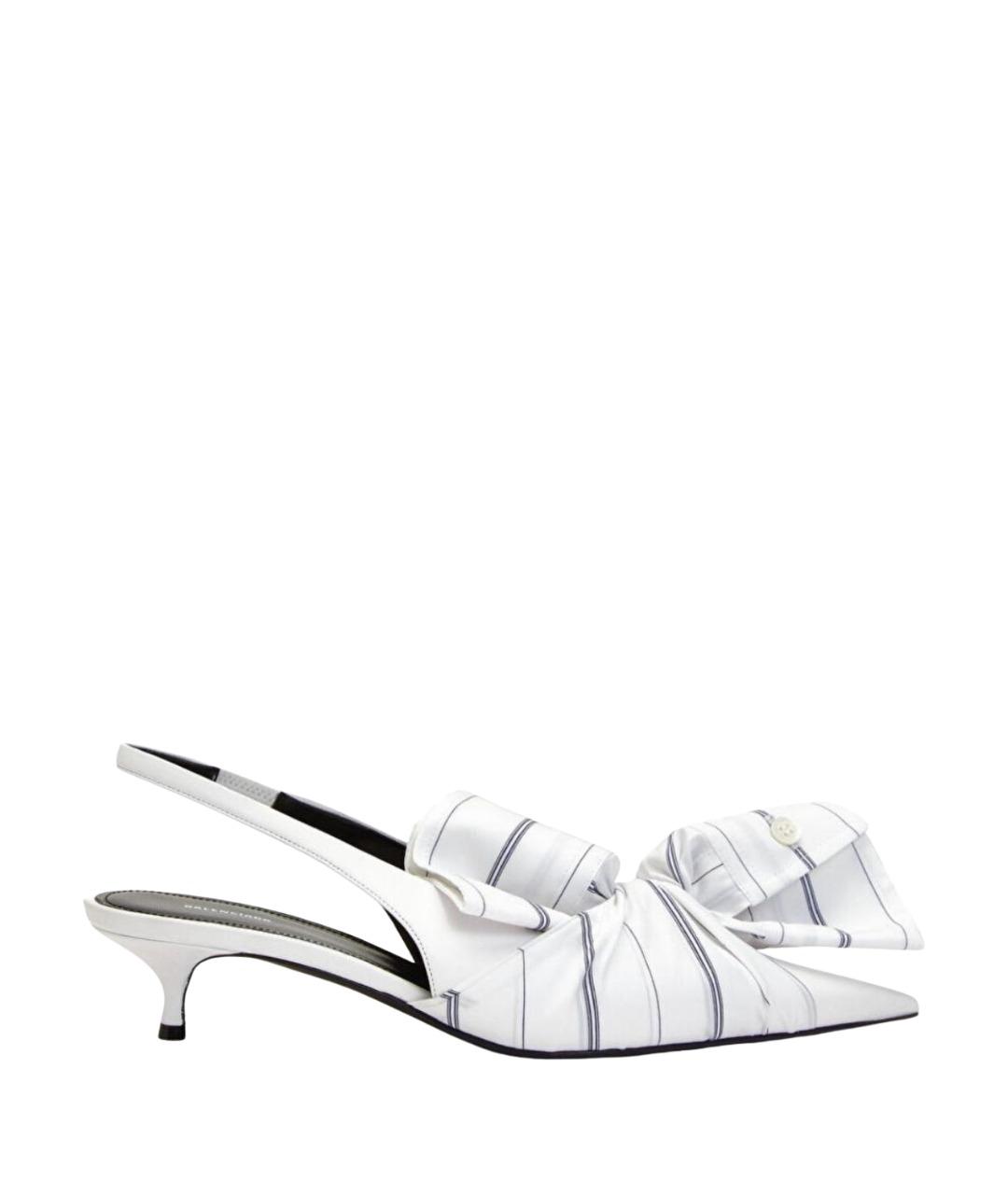 BALENCIAGA Белые лодочки на низком каблуке, фото 1