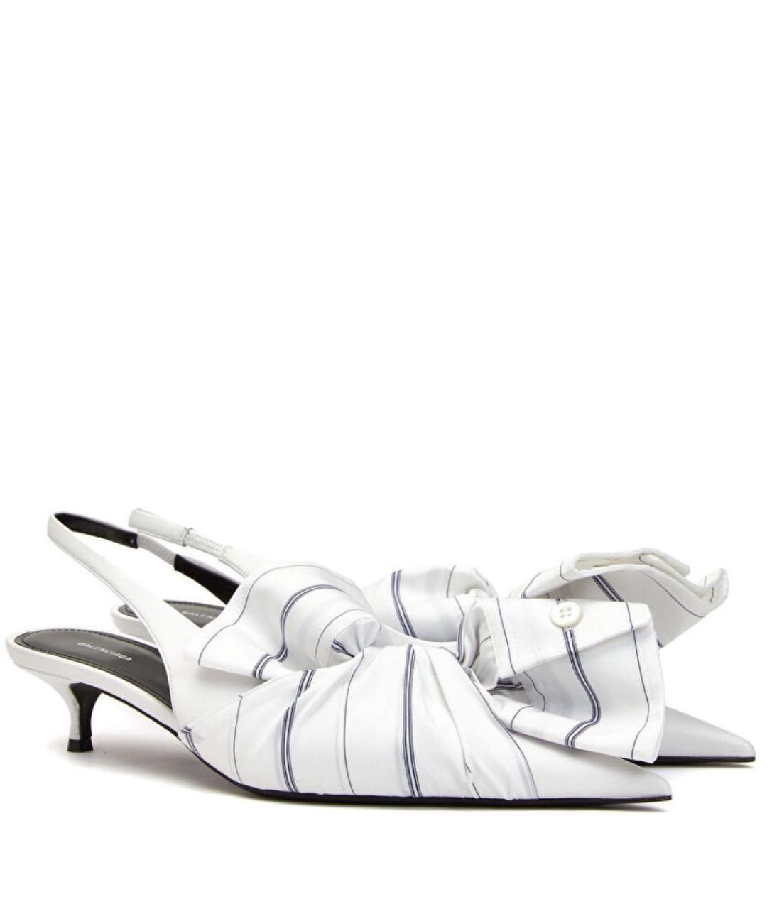 BALENCIAGA Белые лодочки на низком каблуке, фото 3