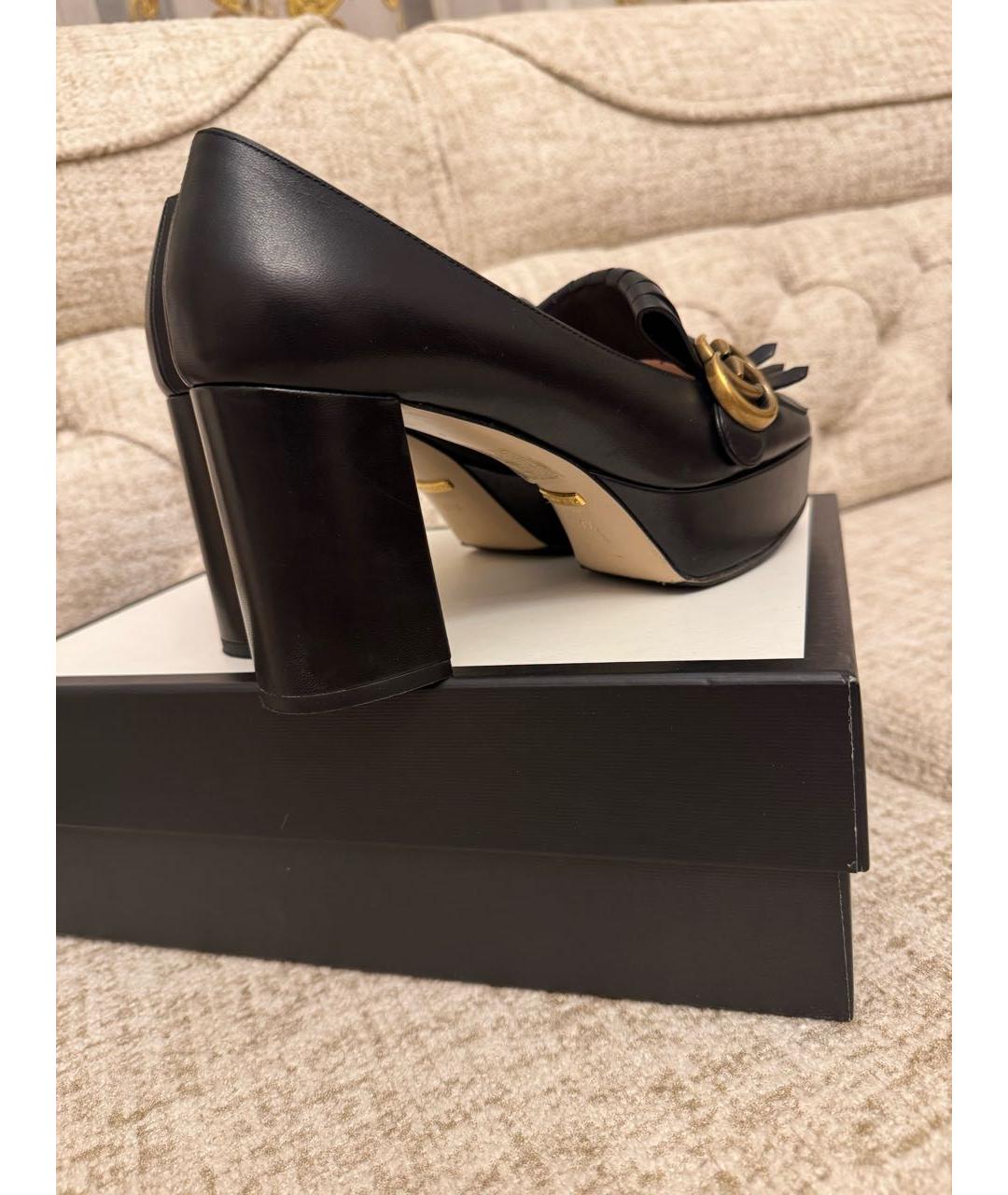 GUCCI Черные кожаные туфли, фото 4