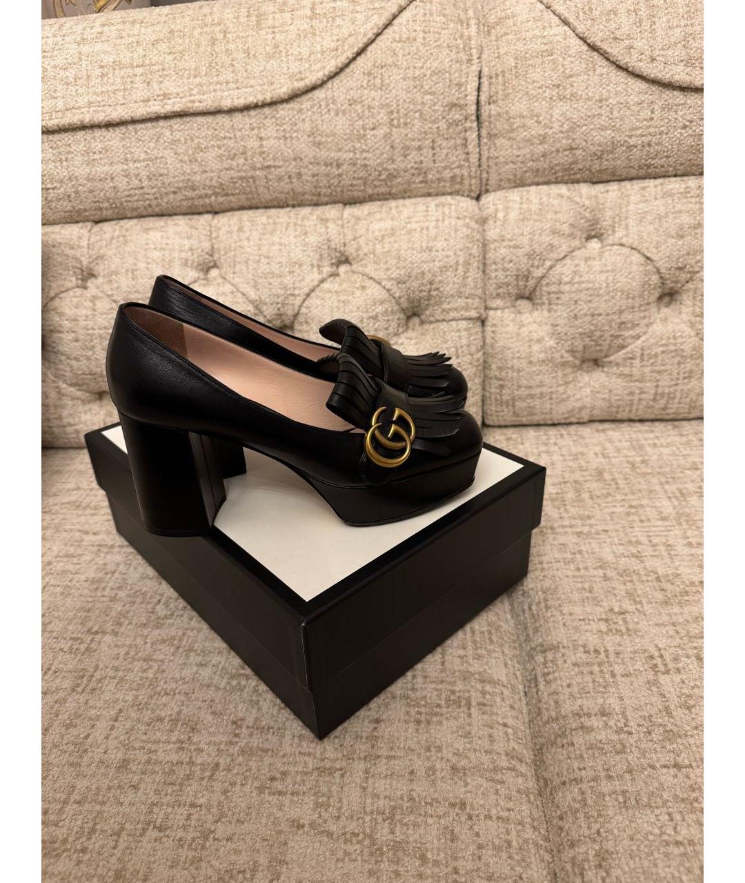 GUCCI Черные кожаные туфли, фото 3