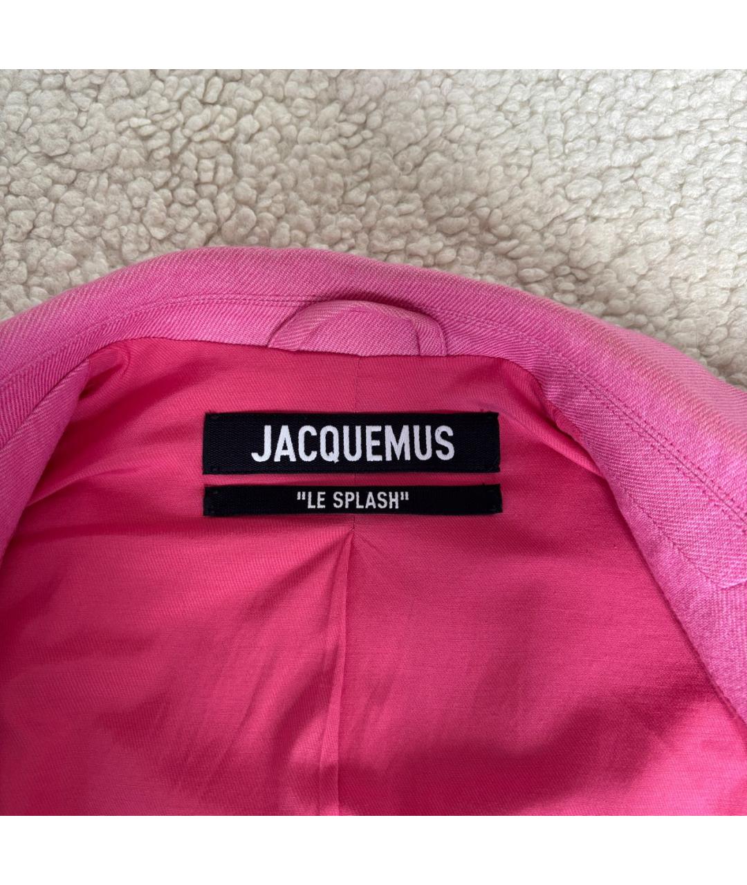 JACQUEMUS Розовый льняной жакет/пиджак, фото 6