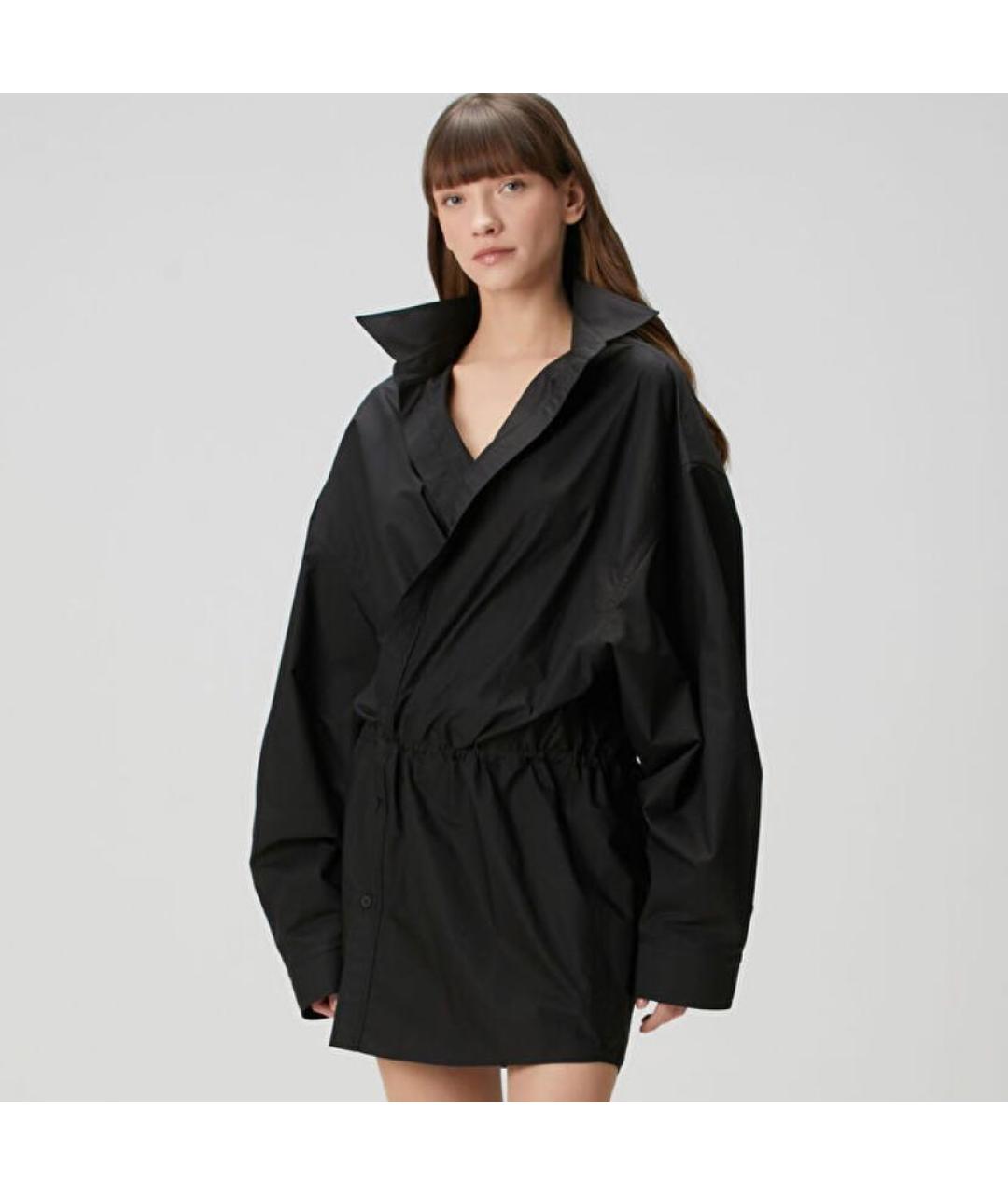 BALENCIAGA Черное хлопковое повседневное платье, фото 5