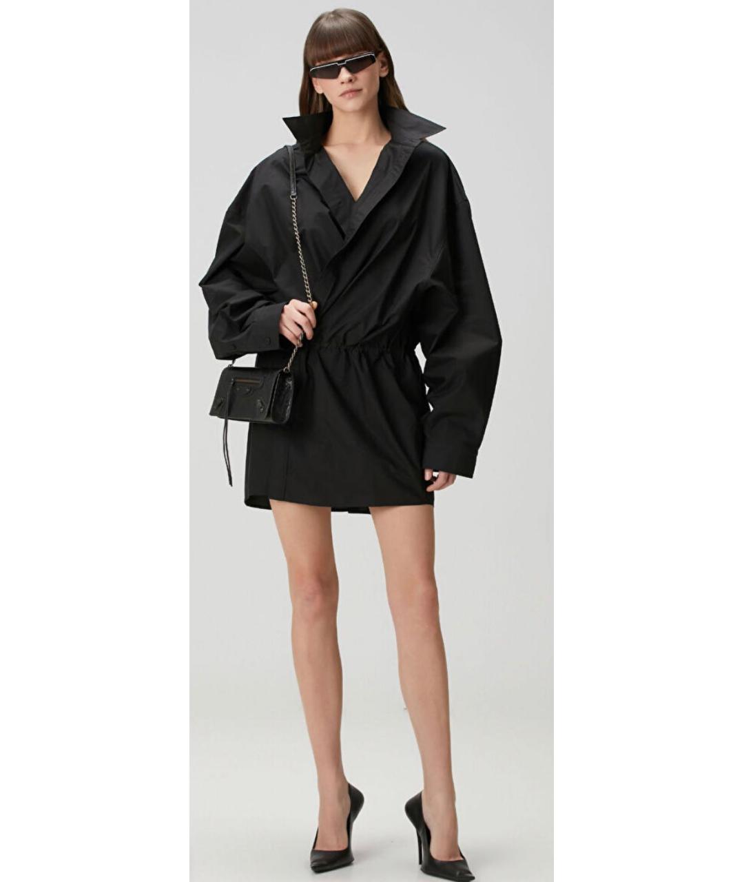 BALENCIAGA Черное хлопковое повседневное платье, фото 4