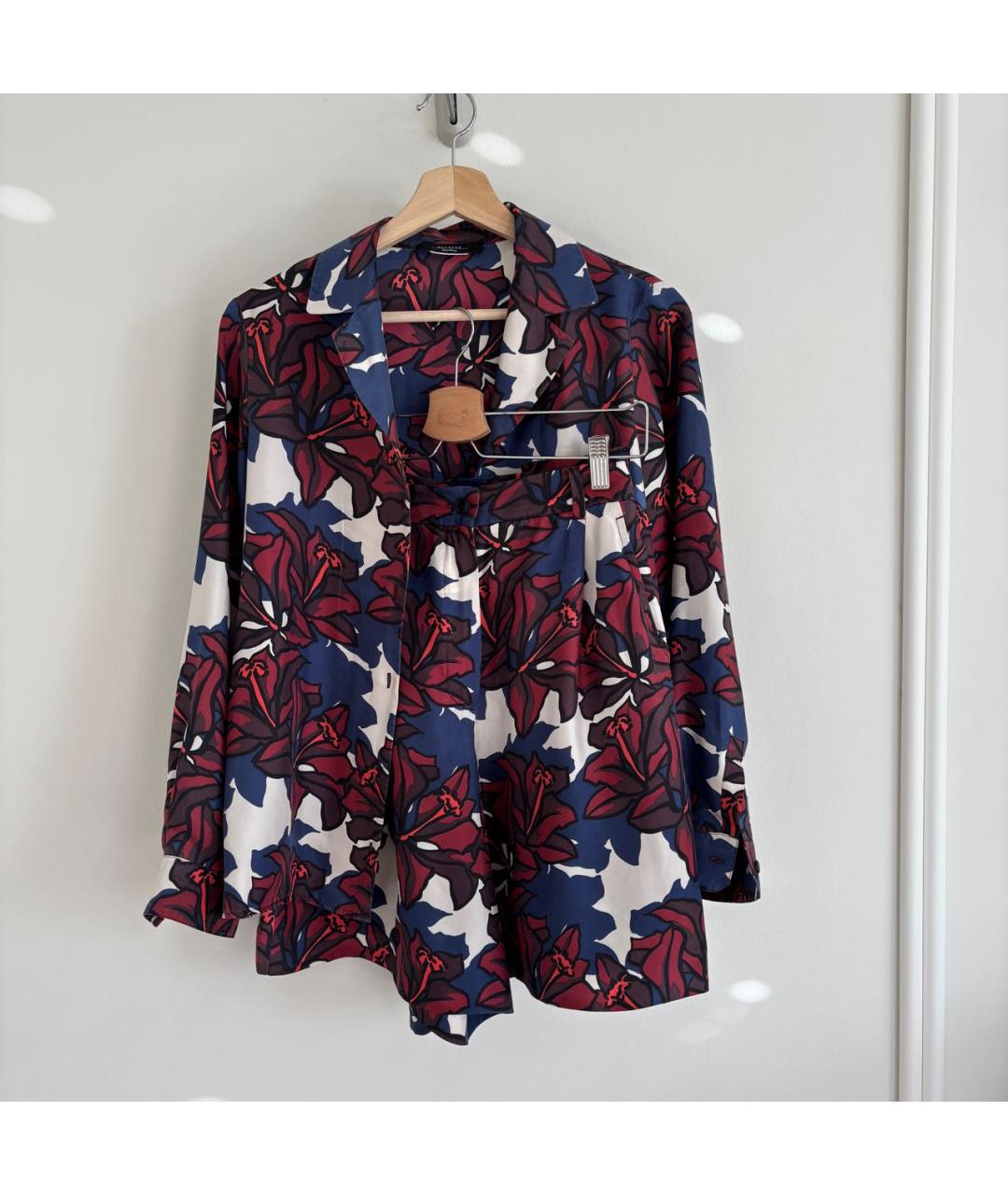 WEEKEND MAX MARA Мульти шелковый костюм с брюками, фото 2