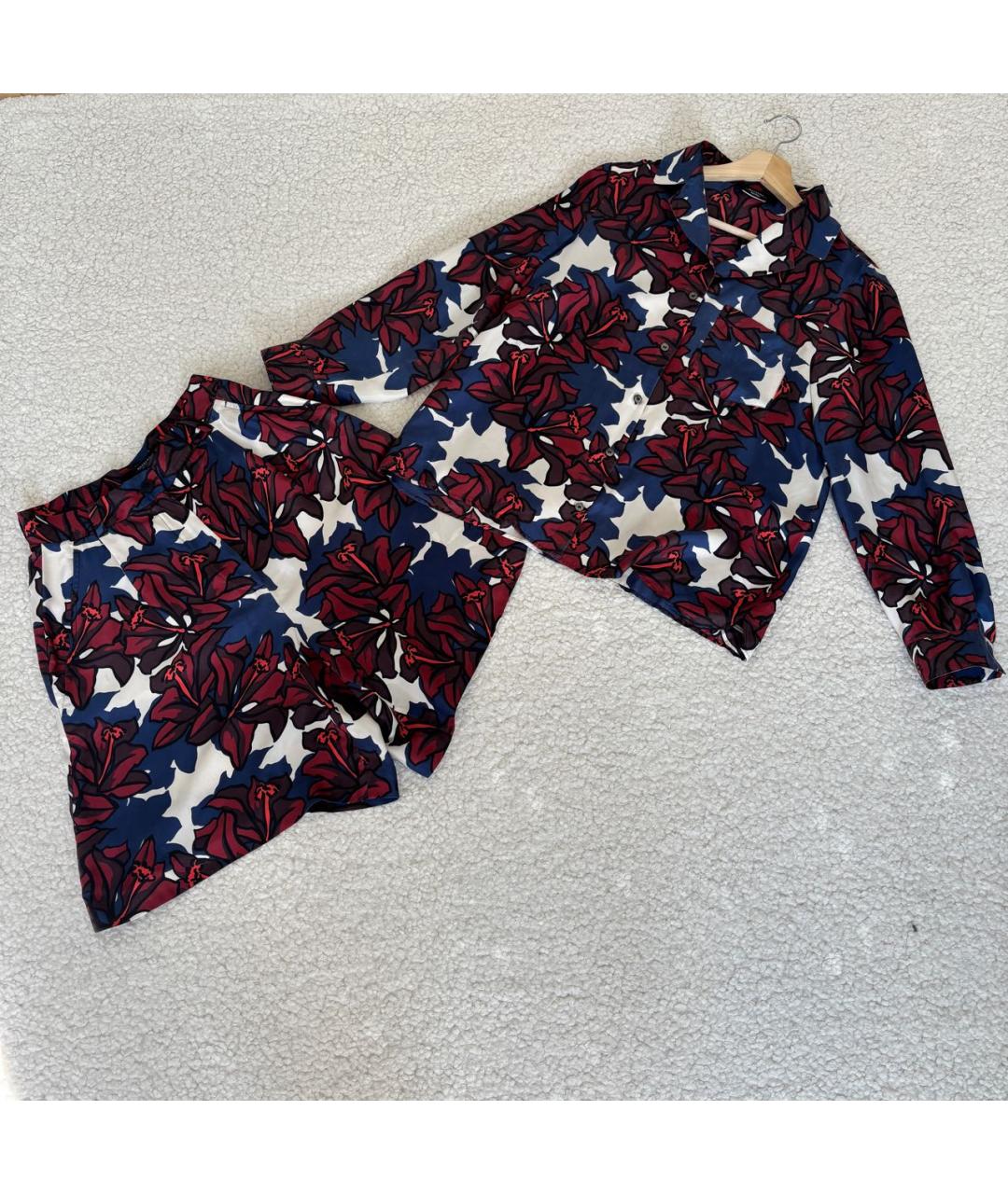 WEEKEND MAX MARA Мульти шелковый костюм с брюками, фото 9