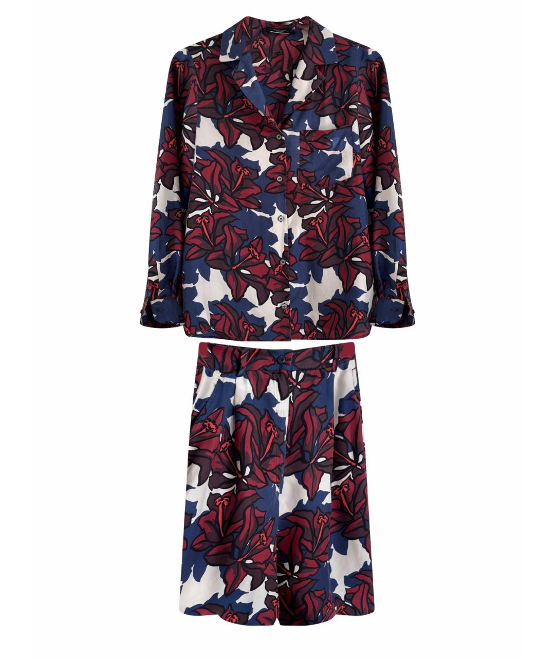 WEEKEND MAX MARA Мульти шелковый костюм с брюками, фото 1