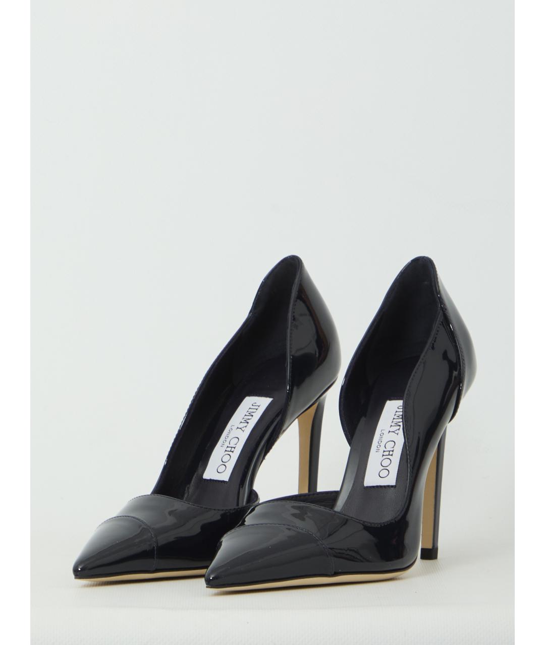 JIMMY CHOO Темно-синие туфли из лакированной кожи, фото 2