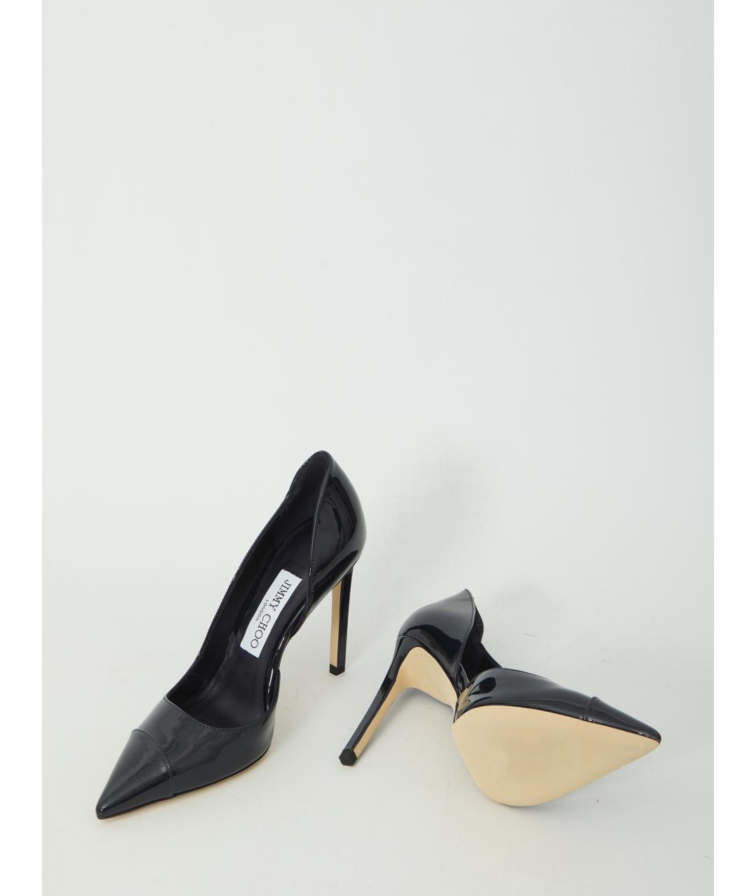JIMMY CHOO Темно-синие туфли из лакированной кожи, фото 5