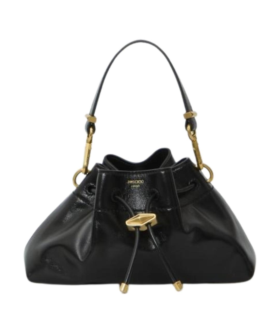 JIMMY CHOO Черная кожаная сумка через плечо, фото 1