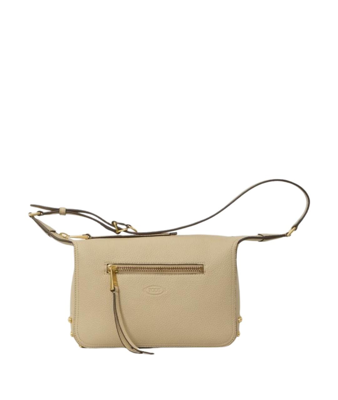 TOD'S Бежевая кожаная сумка через плечо, фото 1