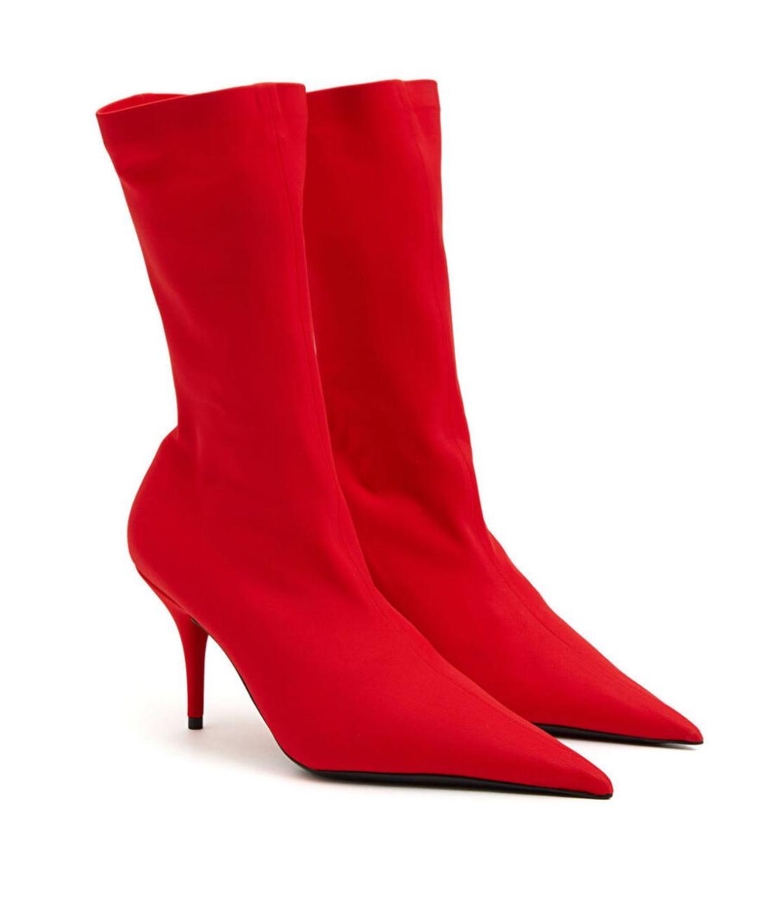 BALENCIAGA Красные текстильные ботильоны, фото 3