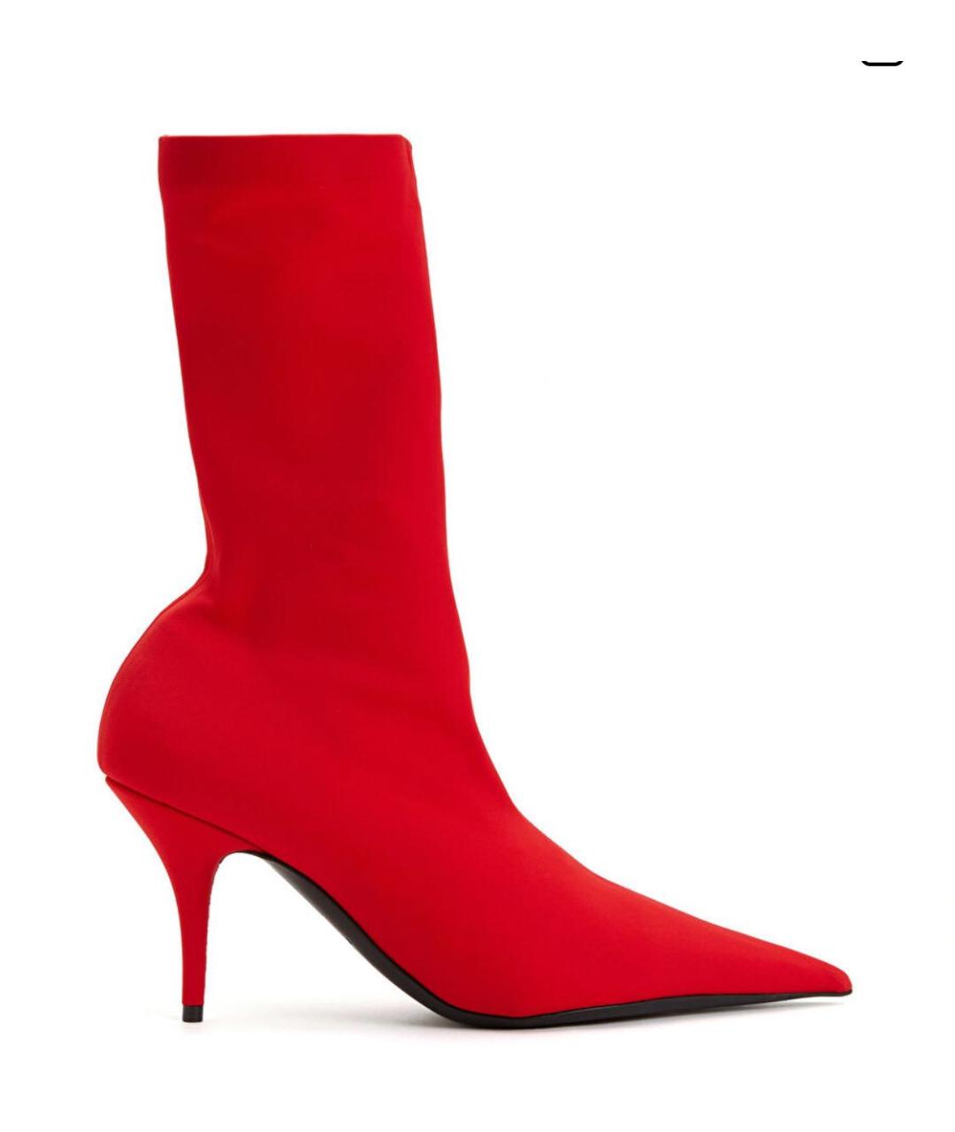 BALENCIAGA Красные текстильные ботильоны, фото 1