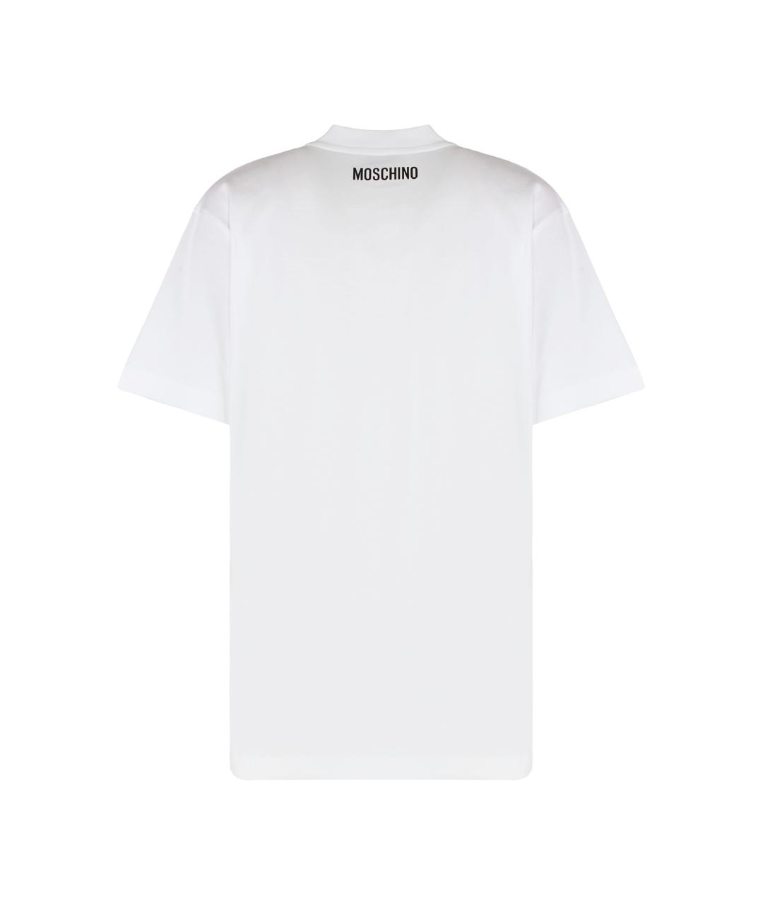 MOSCHINO Белая хлопковая футболка, фото 2