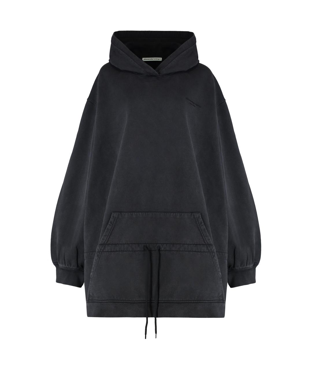 ALEXANDER WANG Черное хлопковое повседневное платье, фото 1