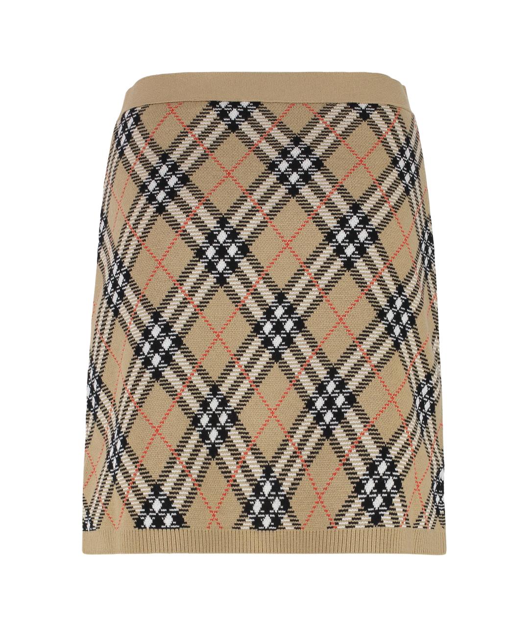 BURBERRY Мульти шерстяная юбка мини, фото 2