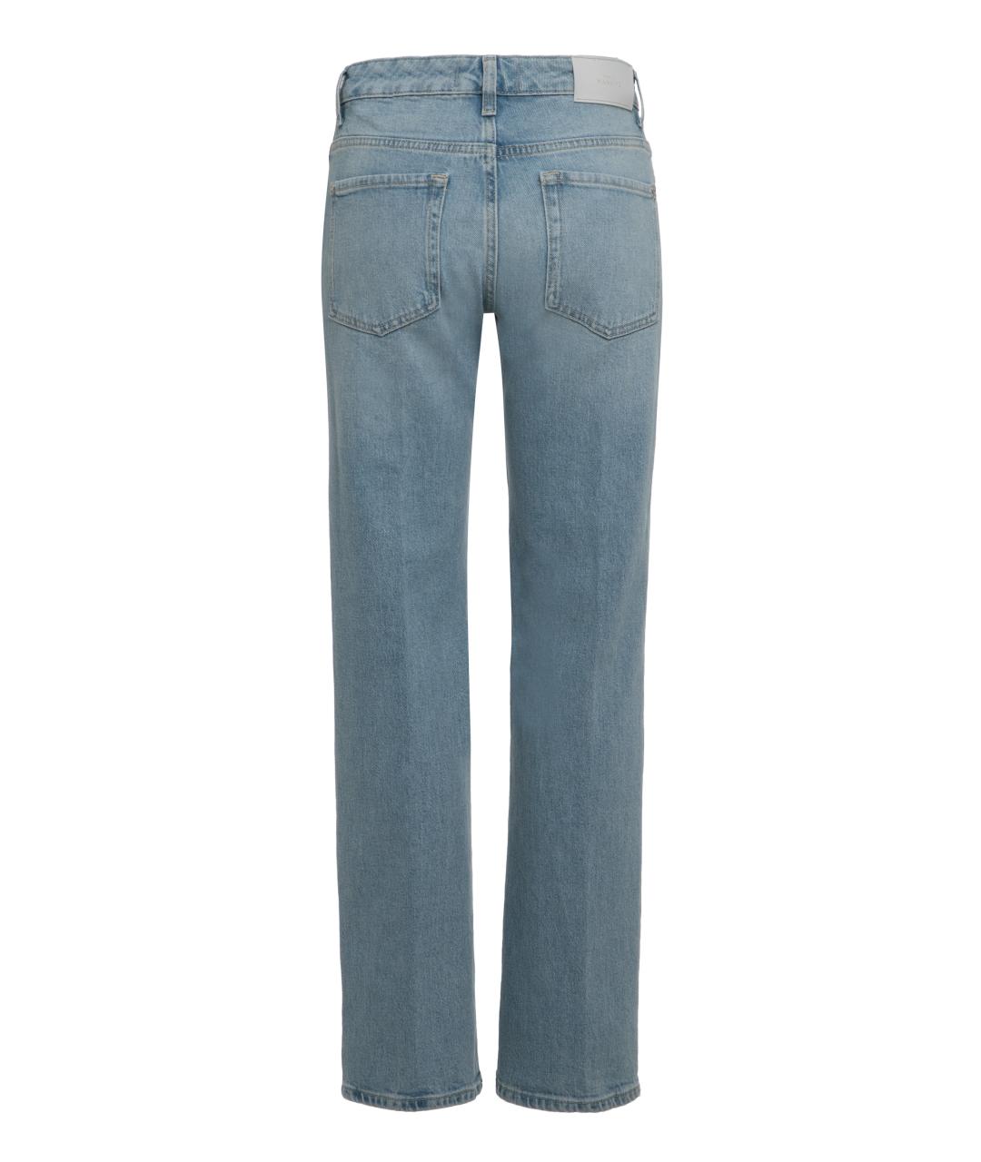 7 FOR ALL MANKIND Синие хлопковые прямые джинсы, фото 2
