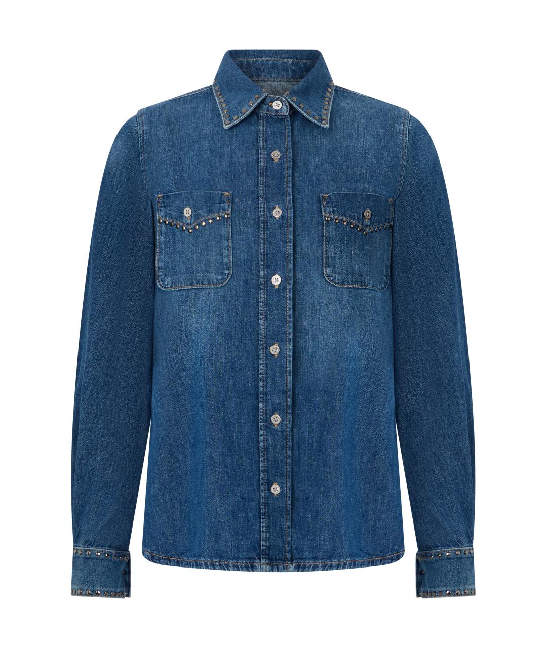 7 FOR ALL MANKIND Синяя хлопковая рубашка, фото 1