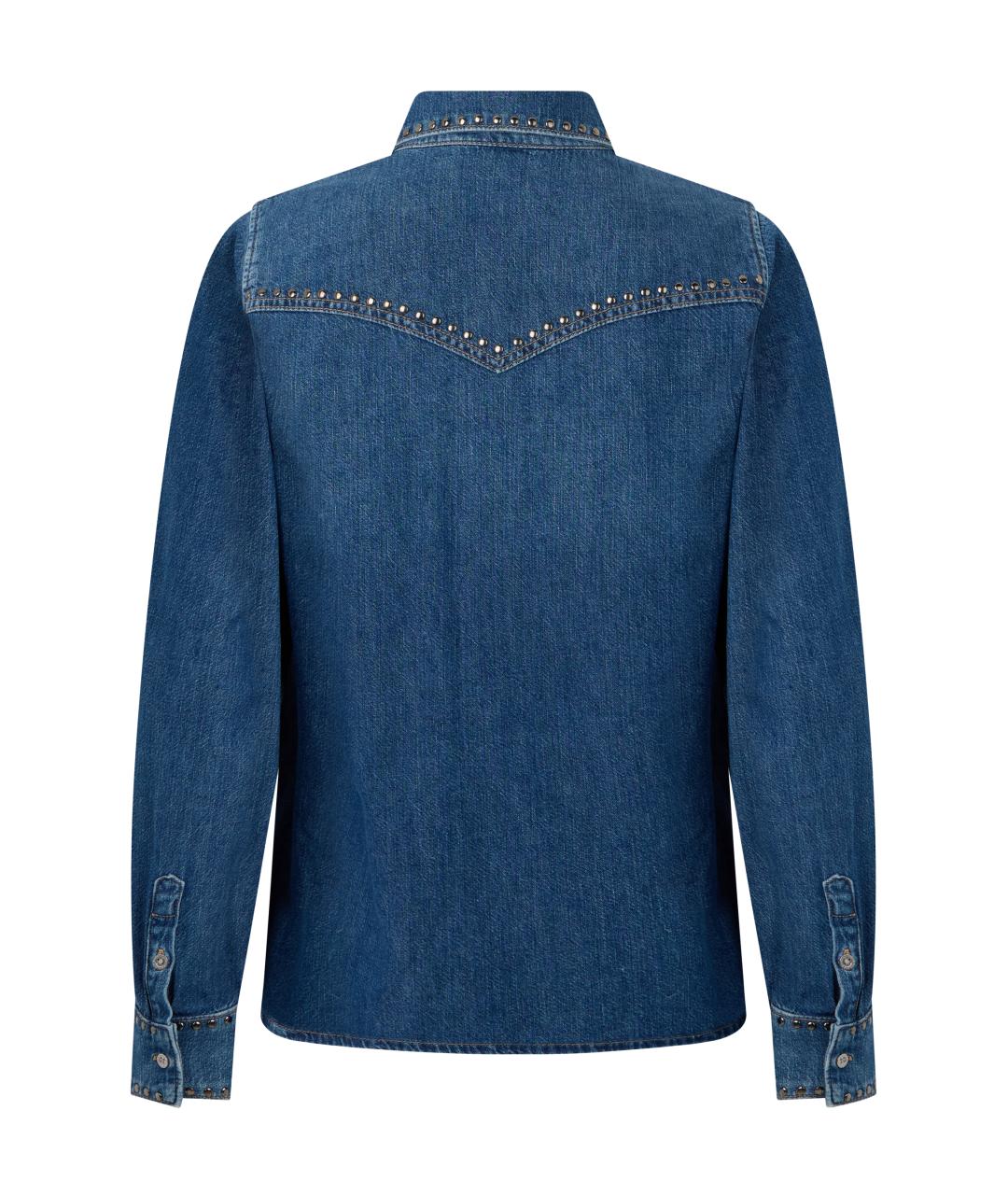 7 FOR ALL MANKIND Синяя хлопковая рубашка, фото 2