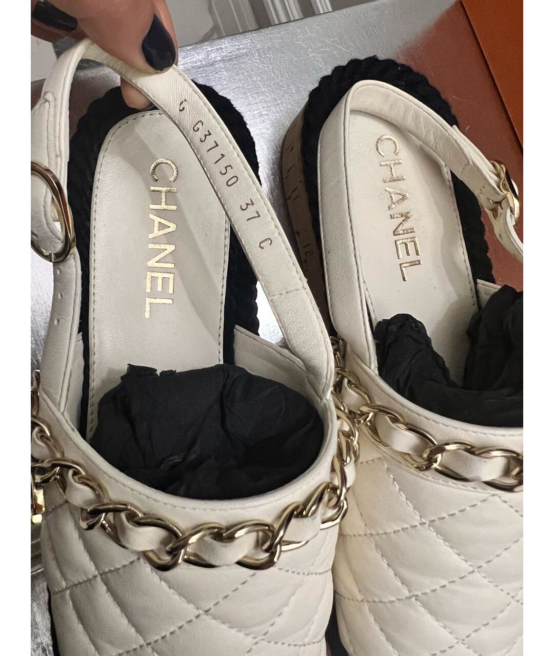 CHANEL Белые кожаные балетки, фото 4