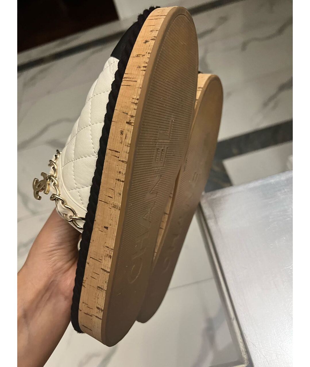 CHANEL Белые кожаные балетки, фото 5