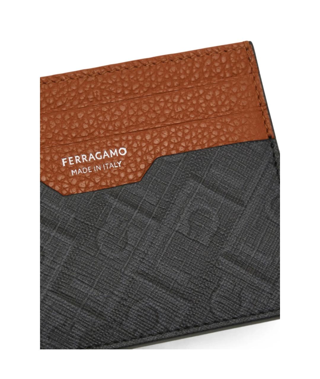 FERRAGAMO Черный кожаный кошелек, фото 2