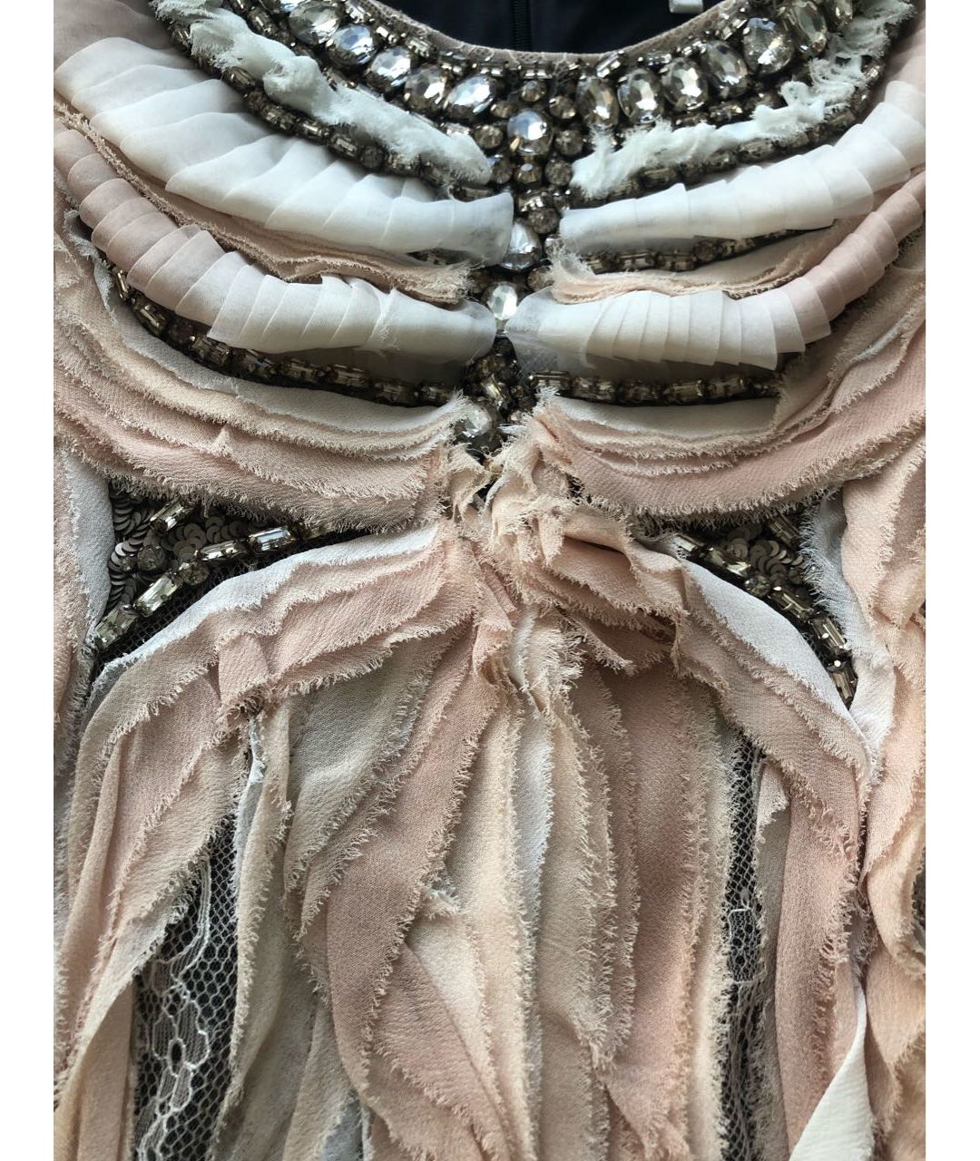 ELISABETTA FRANCHI Розовое вискозное коктейльное платье, фото 4