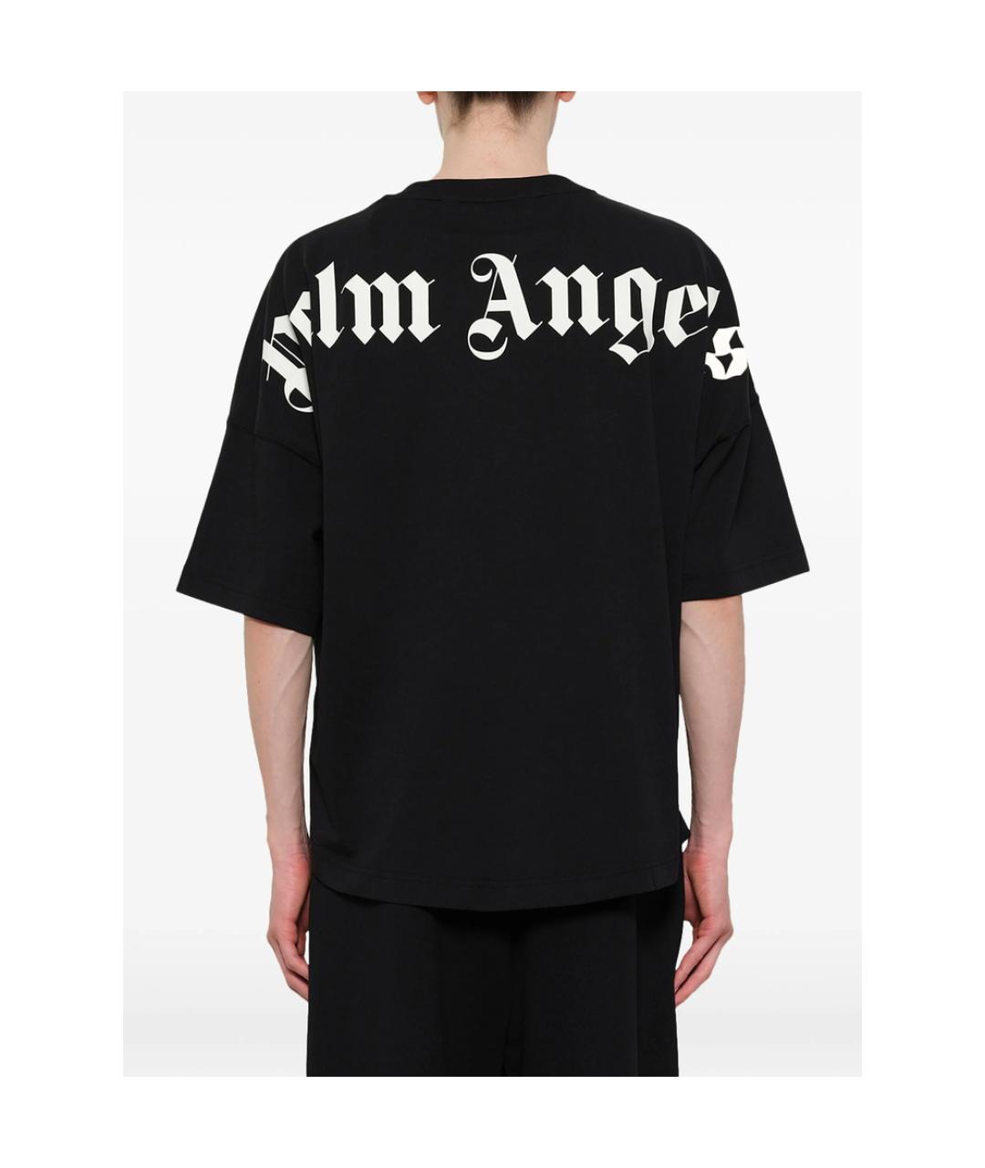 PALM ANGELS Черная хлопковая футболка, фото 4