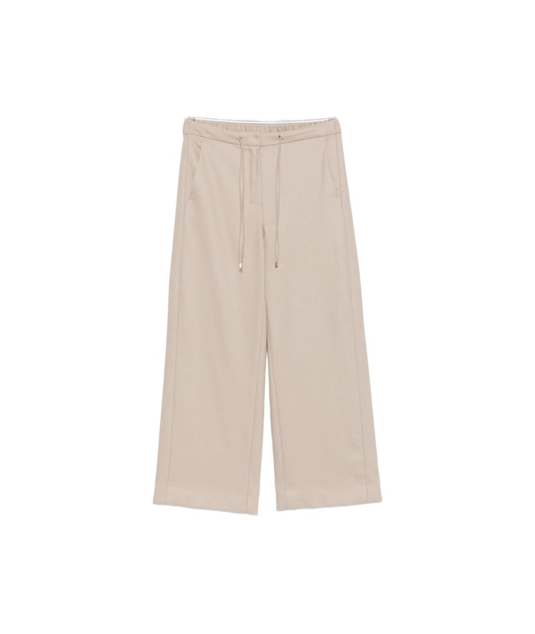 'S MAX MARA Бежевые шерстяные прямые брюки, фото 1