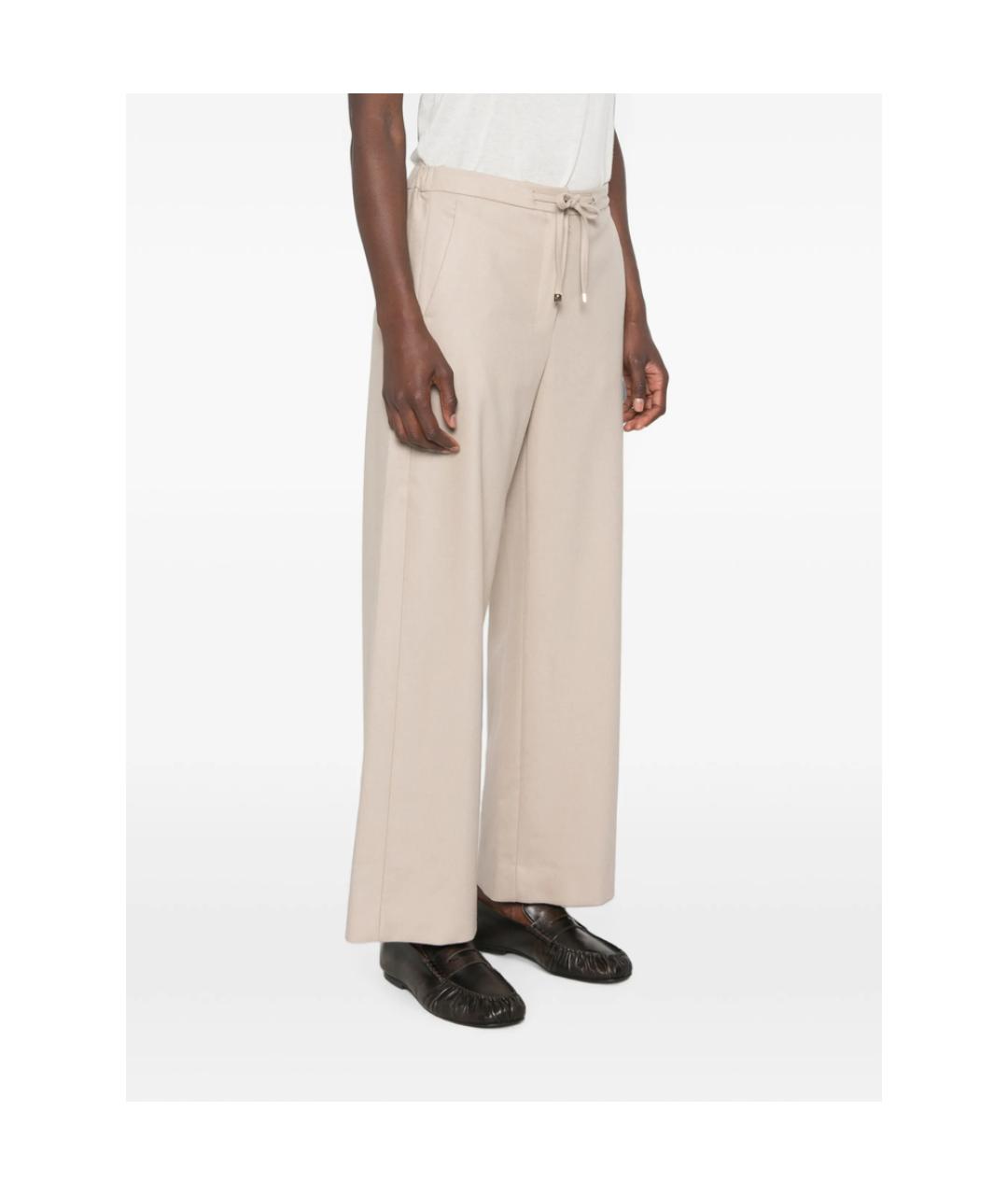 'S MAX MARA Бежевые шерстяные прямые брюки, фото 3