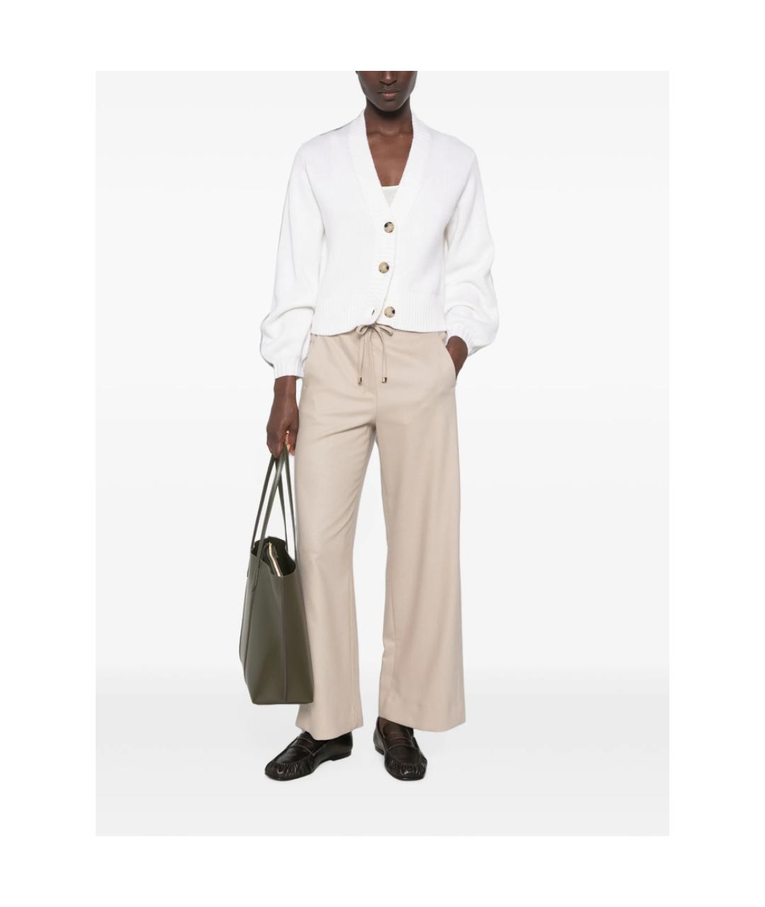 'S MAX MARA Бежевые шерстяные прямые брюки, фото 2