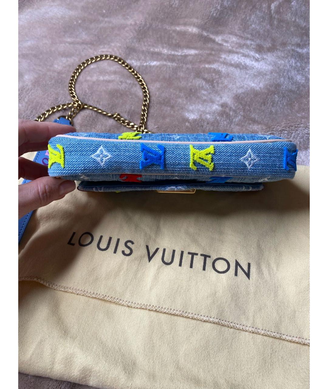 LOUIS VUITTON Синяя деним сумка через плечо, фото 4