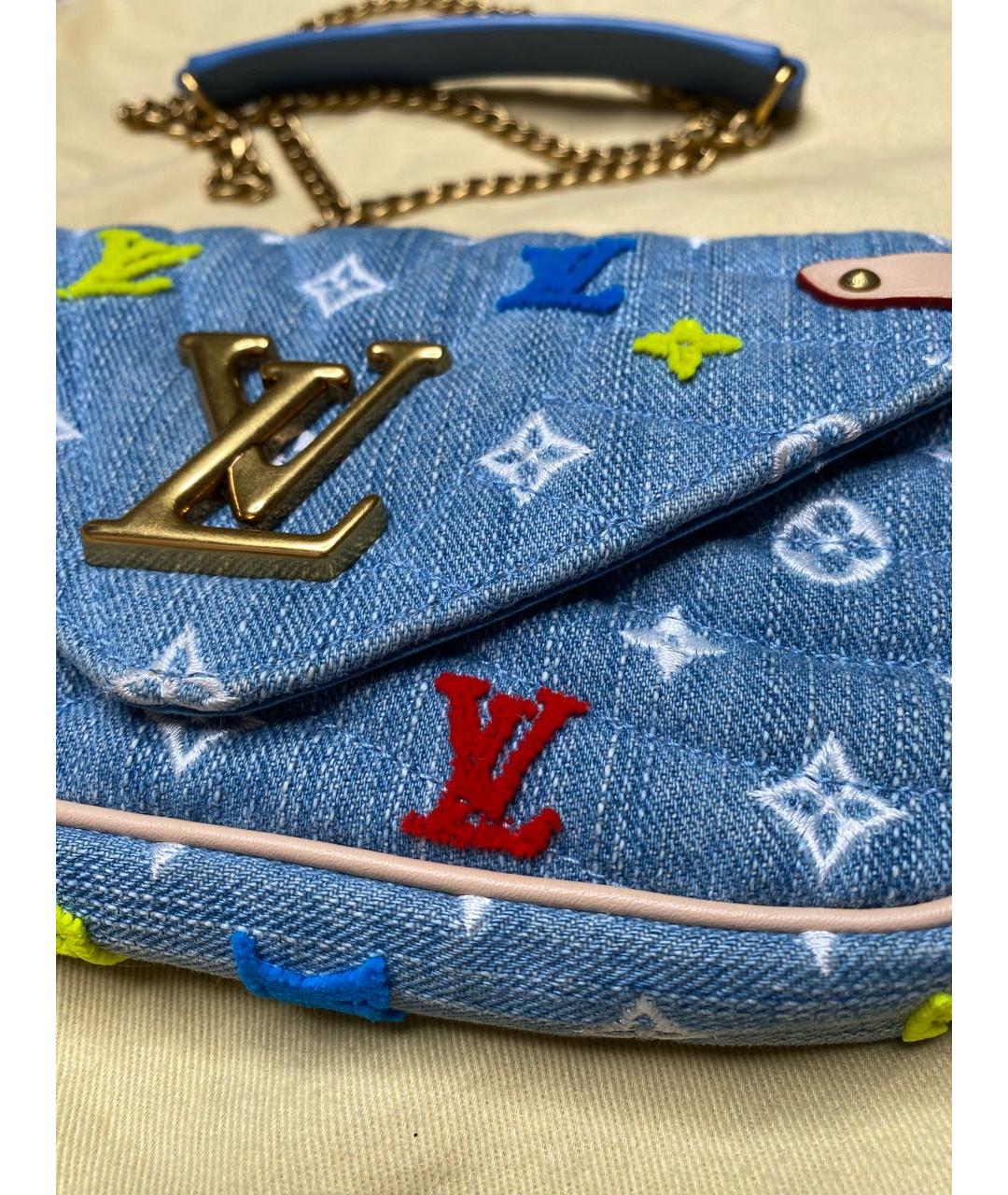 LOUIS VUITTON Синяя деним сумка через плечо, фото 3