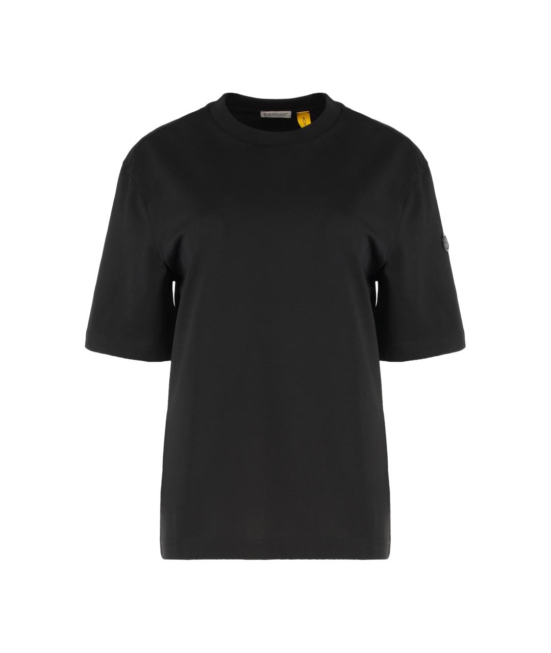MONCLER Черная хлопковая футболка, фото 1