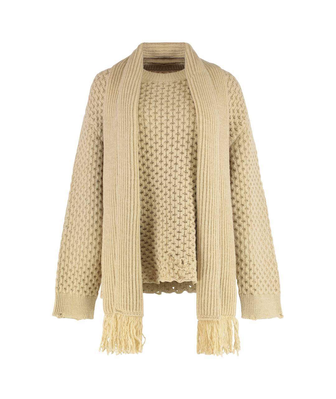 MM6 MAISON MARGIELA Бежевый шерстяной джемпер / свитер, фото 1