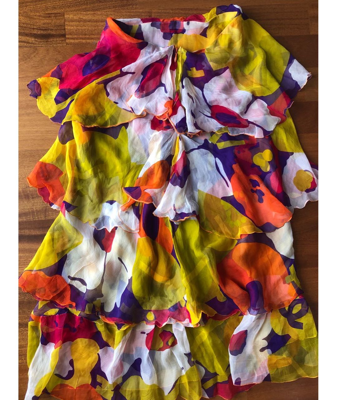 CHANEL PRE-OWNED Мульти шелковая юбка миди, фото 2