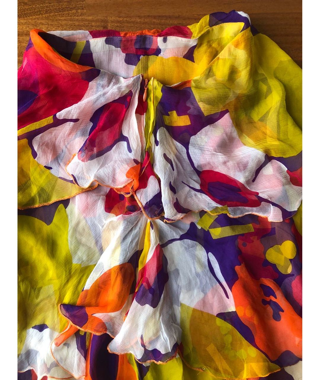 CHANEL PRE-OWNED Мульти шелковая юбка миди, фото 3