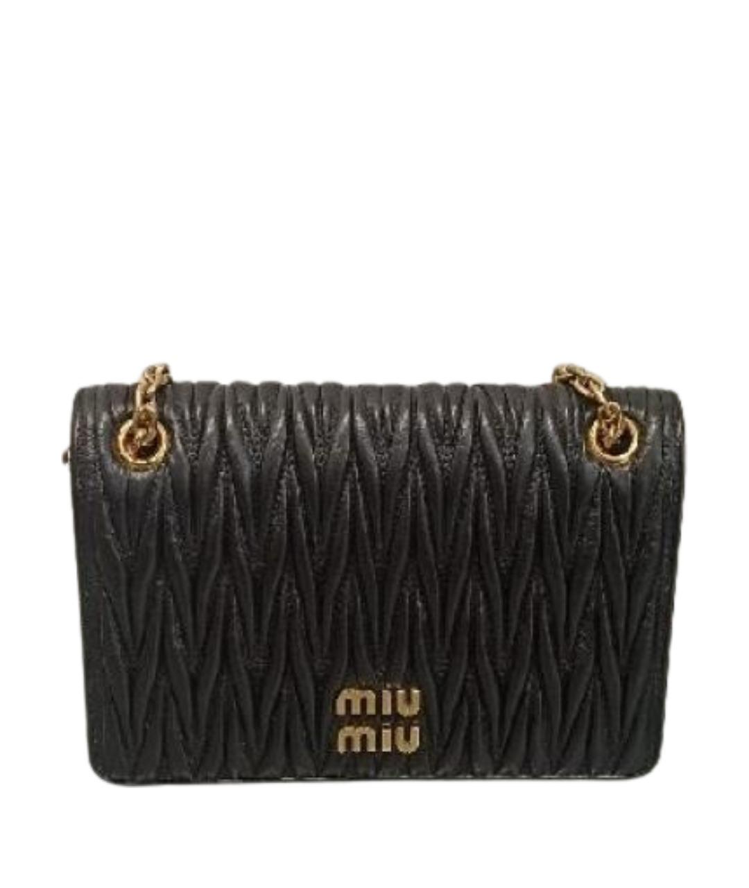 MIU MIU Черная кожаная сумка через плечо, фото 1
