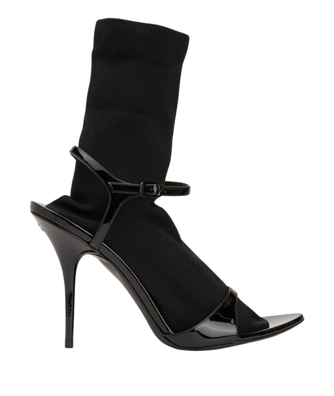 BALENCIAGA Черные ботильоны из лакированной кожи, фото 1