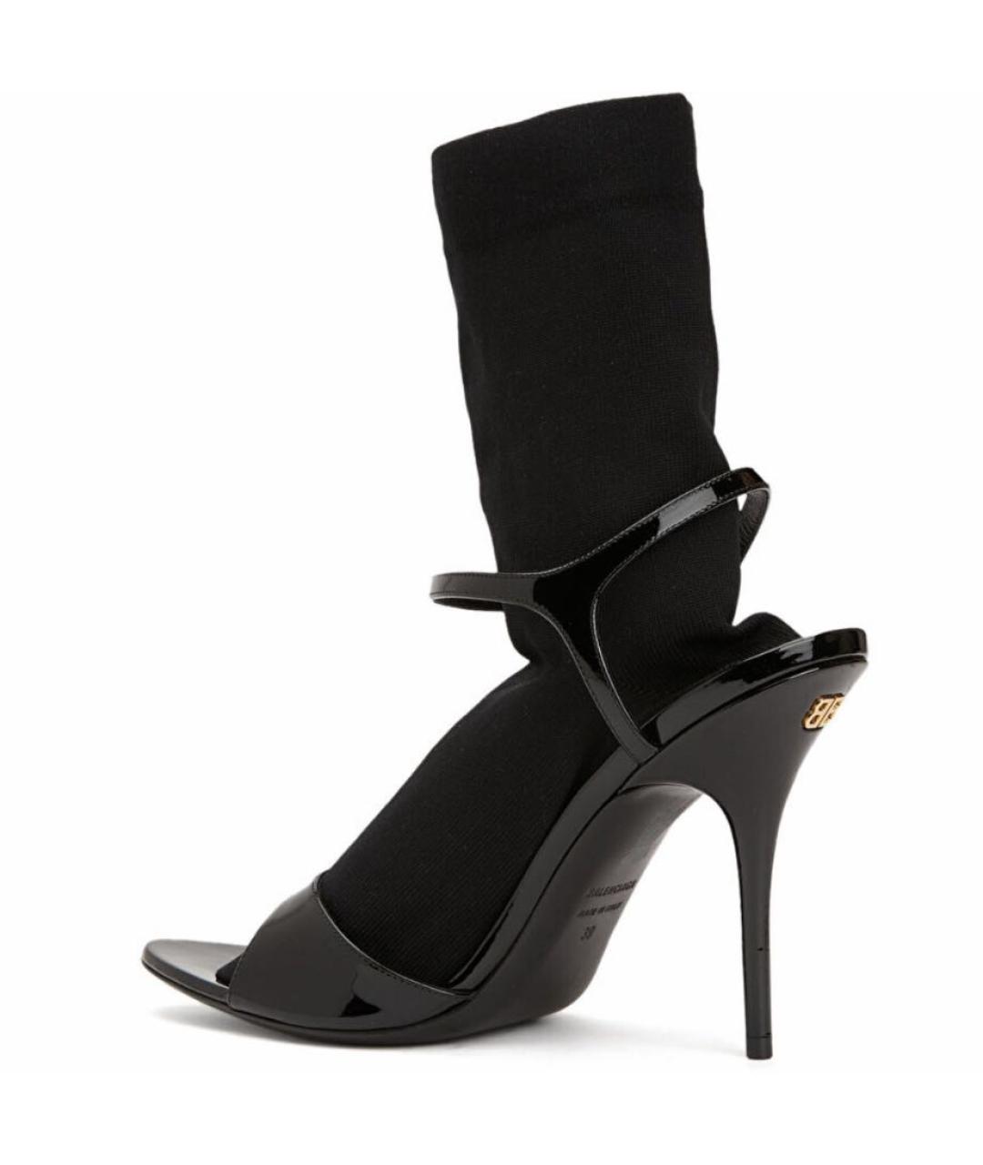 BALENCIAGA Черные ботильоны из лакированной кожи, фото 2