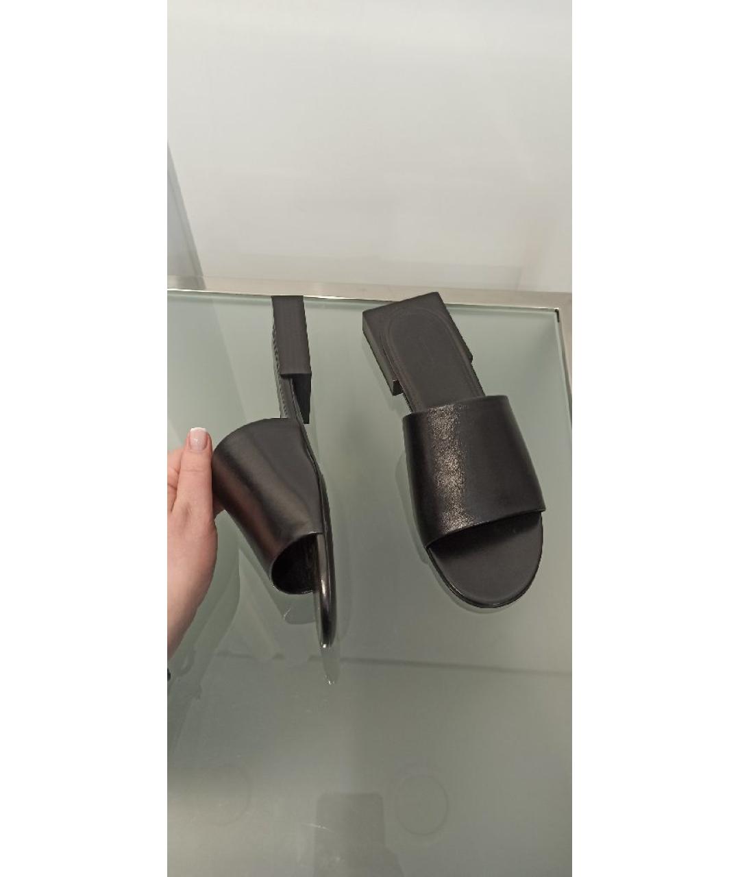 BALENCIAGA Черные кожаные мюли, фото 5